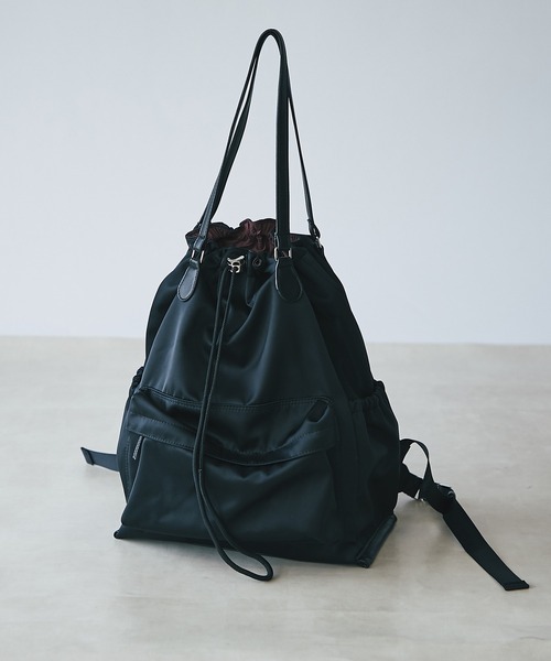 un dix cors(アンディコール)の「デイリー使い出来る リュックトートバッグ(バックパック/リュック・レディース・ブラック/ベージュ・FREE)」の9枚目の写真