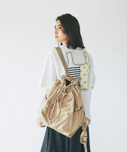 un dix cors(アンディコール)の「デイリー使い出来る リュックトートバッグ(バックパック/リュック・レディース・ブラック/ベージュ・FREE)」の12枚目の写真