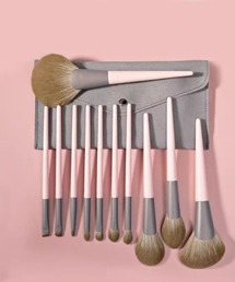 LAC-VERT | 【羊毛】ポーチ付きプロ仕様メイクブラシセット11本(メイクブラシ)