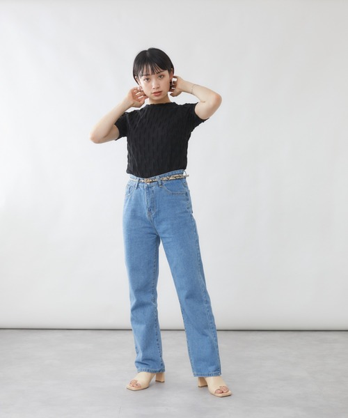 mebole(メボレ)の「ダイヤデザイン半袖トップス(Tシャツ/カットソー・レディース・ホワイト/ブラック・FREE)」の9枚目の写真