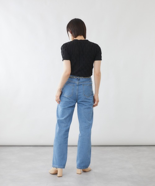 mebole(メボレ)の「ダイヤデザイン半袖トップス(Tシャツ/カットソー・レディース・ホワイト/ブラック・FREE)」の11枚目の写真