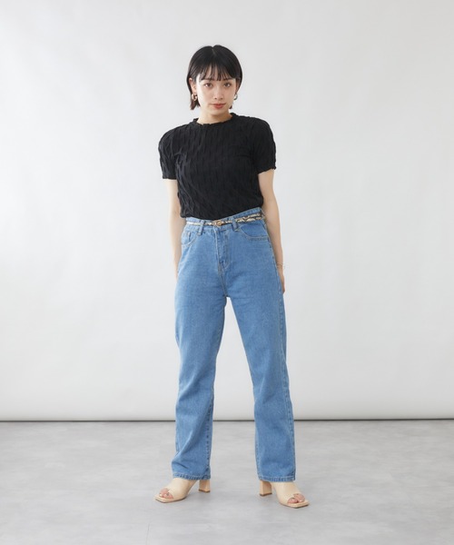 mebole(メボレ)の「ダイヤデザイン半袖トップス(Tシャツ/カットソー・レディース・ホワイト/ブラック・FREE)」の10枚目の写真
