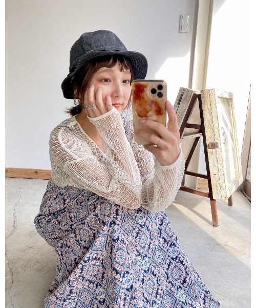 CORNERS（コーナーズ）の「マルチパターンバックリボンキャミワンピース（ワンピース・レディース・アイボリー/オレンジ/ブラック/ネイビー/ライトベージュ/ブルー・M）」の20枚目の写真