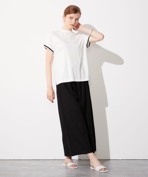 LE SOUK HOLIDAY(ルスークホリデー)の「袖レースモックネックTシャツ(Tシャツ/カットソー・レディース・ブラック/オフホワイト・M/L)」の13枚目の写真