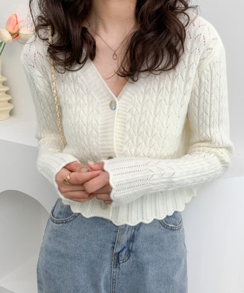 ABITOKYO(アビトーキョー)の「Vネック ショートカーディガン(カーディガン/ボレロ・レディース・ライトブルー/パープル/イエロー/ホワイト・FREE)」の1枚目の写真