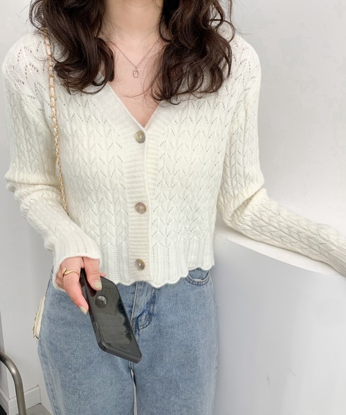 ABITOKYO(アビトーキョー)の「Vネック ショートカーディガン(カーディガン/ボレロ・レディース・ライトブルー/パープル/イエロー/ホワイト・FREE)」の5枚目の写真