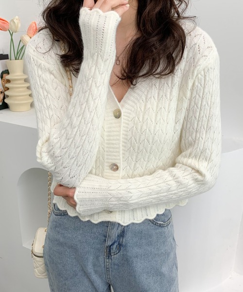 ABITOKYO(アビトーキョー)の「Vネック ショートカーディガン(カーディガン/ボレロ・レディース・ライトブルー/パープル/イエロー/ホワイト・FREE)」の7枚目の写真