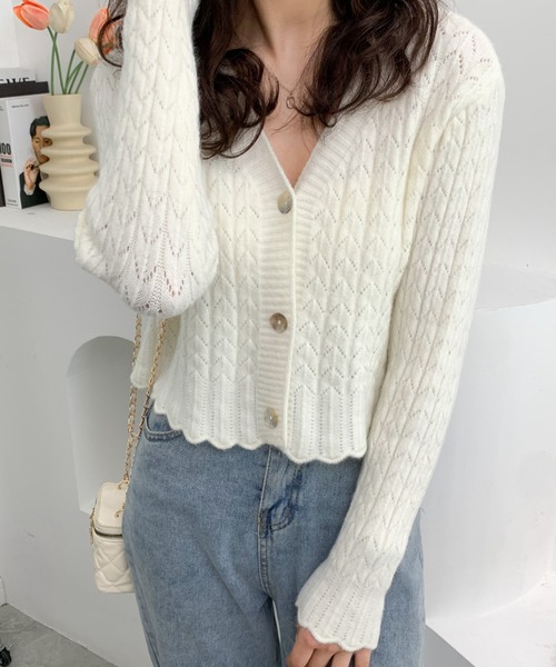 ABITOKYO(アビトーキョー)の「Vネック ショートカーディガン(カーディガン/ボレロ・レディース・ライトブルー/パープル/イエロー/ホワイト・FREE)」の8枚目の写真