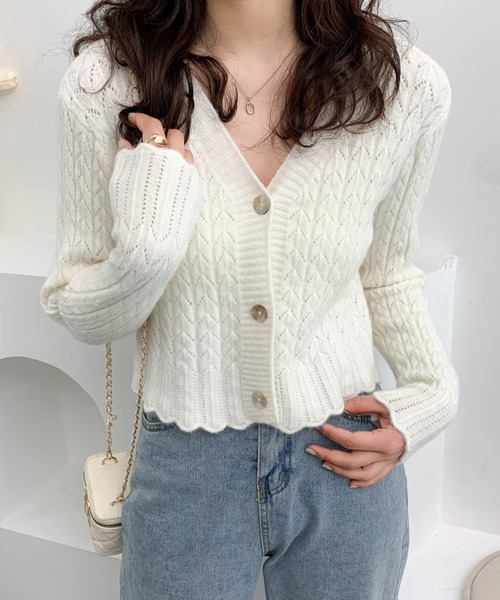 ABITOKYO(アビトーキョー)の「Vネック ショートカーディガン(カーディガン/ボレロ・レディース・ライトブルー/パープル/イエロー/ホワイト・FREE)」の9枚目の写真