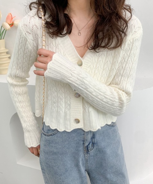 ABITOKYO(アビトーキョー)の「Vネック ショートカーディガン(カーディガン/ボレロ・レディース・ライトブルー/パープル/イエロー/ホワイト・FREE)」の11枚目の写真