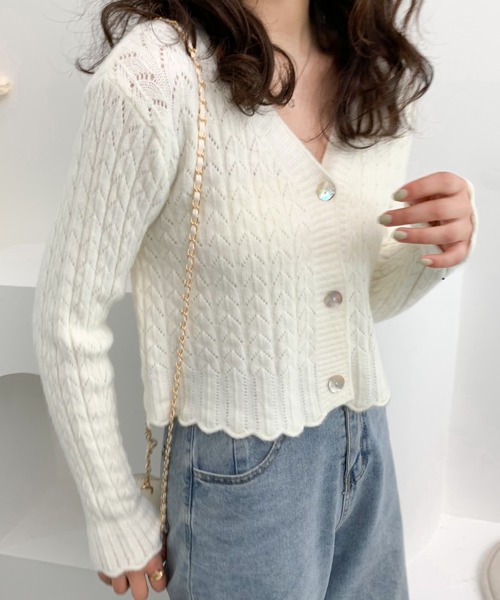 ABITOKYO(アビトーキョー)の「Vネック ショートカーディガン(カーディガン/ボレロ・レディース・ライトブルー/パープル/イエロー/ホワイト・FREE)」の12枚目の写真