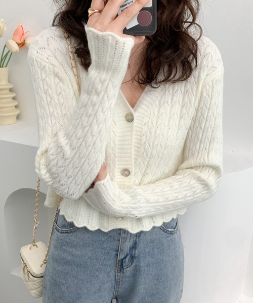 ABITOKYO(アビトーキョー)の「Vネック ショートカーディガン(カーディガン/ボレロ・レディース・ライトブルー/パープル/イエロー/ホワイト・FREE)」の15枚目の写真