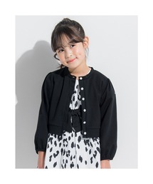BeBe（ベベ）の「BeBe/ストレッチポンチパールボタンクルーネックジャケット (90~150cm)（ノーカラージャケット・キッズ）」