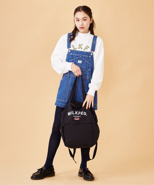 MILKFED.(ミルクフェド)の「HIGH NECK SWEAT TOP(スウェット・レディース・ホワイト/ブラック/パープル・ONE SIZE)」の5枚目の写真