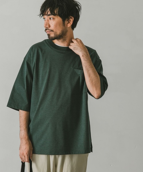 URBAN RESEARCH DOORS(アーバンリサーチドアーズ)の「Quick dry ボックス6分袖Tシャツ(Tシャツ/カットソー・メンズ・グレー/グリーン/ホワイト/ネイビー・X-LARGE/LARGE/MEDIUM)」の10枚目の写真
