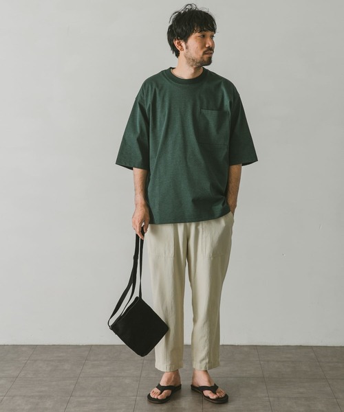 URBAN RESEARCH DOORS(アーバンリサーチドアーズ)の「Quick dry ボックス6分袖Tシャツ(Tシャツ/カットソー・メンズ・グレー/グリーン/ホワイト/ネイビー・X-LARGE/LARGE/MEDIUM)」の16枚目の写真