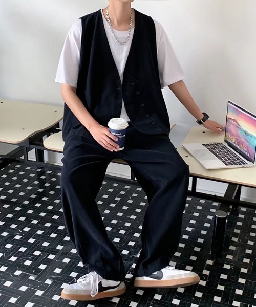 MGV（エムジーヴィー）の「ストリートベスト＆ワイドスラックスセットアップ（セットアップ・メンズ・ブラック/ベージュ・MEDIUM/LARGE/X-LARGE）」の17枚目の写真