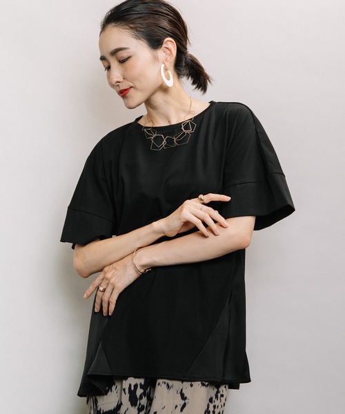 ELVENCE DEUX（エルベンスドゥ）の「イソザイキリカエTN（Tシャツ/カットソー・レディース・ブラック/ベージュ/オリーブ・FREE）」の22枚目の写真