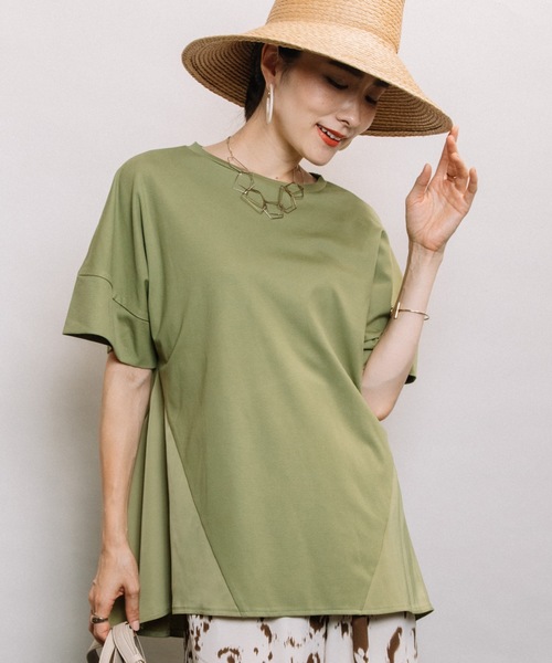 ELVENCE DEUX（エルベンスドゥ）の「イソザイキリカエTN（Tシャツ/カットソー・レディース・ブラック/ベージュ/オリーブ・FREE）」の15枚目の写真