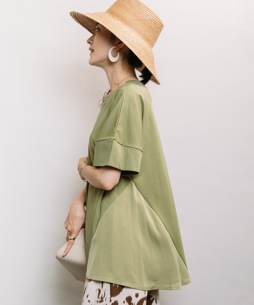 ELVENCE DEUX（エルベンスドゥ）の「イソザイキリカエTN（Tシャツ/カットソー・レディース・ブラック/ベージュ/オリーブ・FREE）」の16枚目の写真