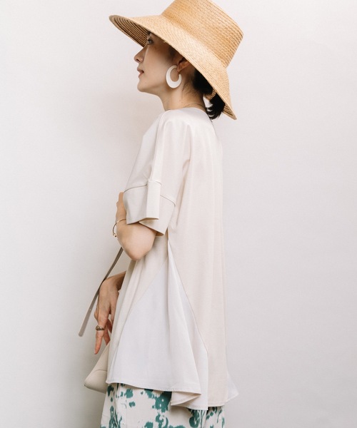 ELVENCE DEUX（エルベンスドゥ）の「イソザイキリカエTN（Tシャツ/カットソー・レディース・ブラック/ベージュ/オリーブ・FREE）」の12枚目の写真