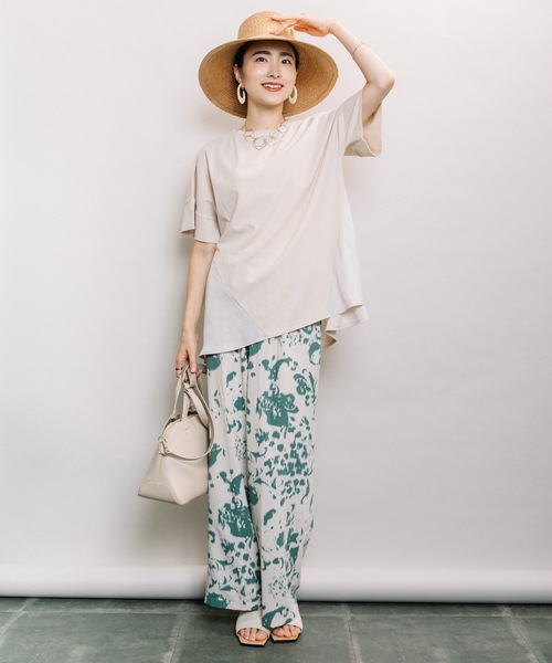 ELVENCE DEUX（エルベンスドゥ）の「イソザイキリカエTN（Tシャツ/カットソー・レディース・ブラック/ベージュ/オリーブ・FREE）」の14枚目の写真