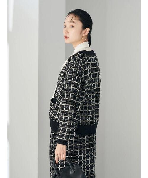 earth music&ecology（アースミュージックアンドエコロジー）の「ニットツイードカーディガン（カーディガン/ボレロ・レディース・ブラック/サックスブルー・FREE）」の17枚目の写真