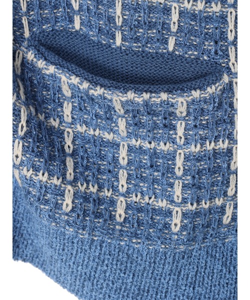 earth music&ecology（アースミュージックアンドエコロジー）の「ニットツイードカーディガン（カーディガン/ボレロ・レディース・ブラック/サックスブルー・FREE）」の10枚目の写真