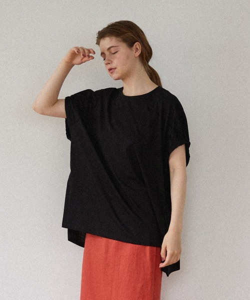 ReNorm(リノーム)の「マーゼライズドコットンプルオーバー(Tシャツ/カットソー・レディース・ブラック/ベージュ/パープル/オフホワイト・フリー)」の3枚目の写真