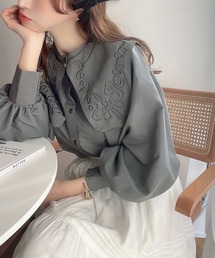 classicalelf | ロマンティックムードに魅せられて。取り外し可！3wayコード刺繍ビッグカラーブラウス(シャツ/ブラウス)