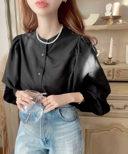 classicalelf（クラシカルエルフ）の「ロマンティックムードに魅せられて。取り外し可！3wayコード刺繍ビッグカラーブラウス（シャツ/ブラウス・レディース・ホワイト/ライトグレー/ブラック/ブルー系その他・SMALL/MEDIUM/LARGE/X-LARGE）」の15枚目の写真