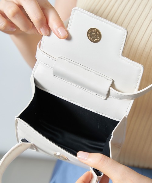 SETUP7（セットアップセブン）の「【SETUP7】ミニスクエアショルダーバッグ KNF（ショルダーバッグ・レディース・ピンク/グリーン/ブラック/ホワイト/イエロー・FREE）」の6枚目の写真