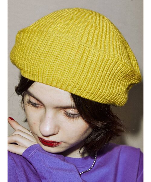 jouetie（ジュエティ）の「カラーニットベレー（ハンチング/ベレー帽・レディース・イエロー/ブルー/ピンク/ブラック・FREE）」の5枚目の写真