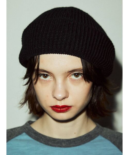 jouetie（ジュエティ）の「カラーニットベレー（ハンチング/ベレー帽・レディース・イエロー/ブルー/ピンク/ブラック・FREE）」の11枚目の写真