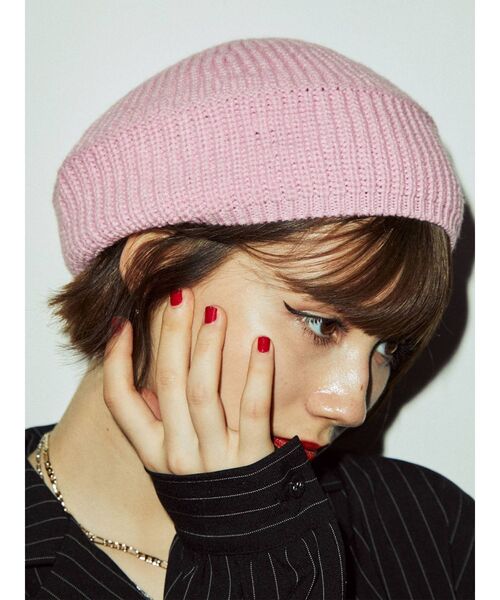 jouetie（ジュエティ）の「カラーニットベレー（ハンチング/ベレー帽・レディース・イエロー/ブルー/ピンク/ブラック・FREE）」の15枚目の写真