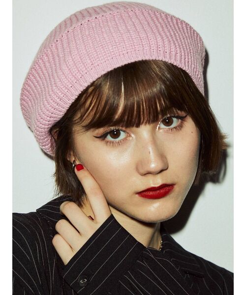 jouetie（ジュエティ）の「カラーニットベレー（ハンチング/ベレー帽・レディース・イエロー/ブルー/ピンク/ブラック・FREE）」の16枚目の写真