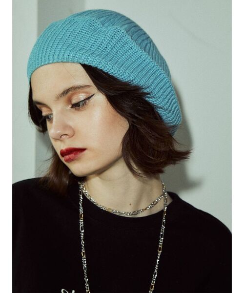 jouetie（ジュエティ）の「カラーニットベレー（ハンチング/ベレー帽・レディース・イエロー/ブルー/ピンク/ブラック・FREE）」の20枚目の写真