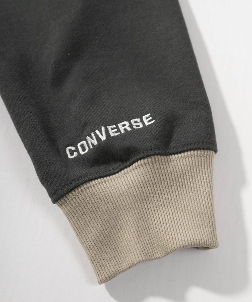 CONVERSE（コンバース）の「【CONVERSE/コンバース】5シューズ刺繍 リンガー＆袖切替え スウェット/クルーネック トレーナー/ ビッグシルエット（スウェット・メンズ・チャコールグレー/アッシュグレー/ブラック/ブルー系その他/ネイビー/ベージュ/グリーン/クリーム・M/L/XL）」の14枚目の写真