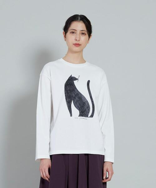 conges payes ADIEU TRISTESSE（コンジェ ペイエ アデュートリステス）の「山口一郎さんコラボロンT（Tシャツ/カットソー・レディース・ホワイト/ライトグレー/キナリ・FREE）」の2枚目の写真