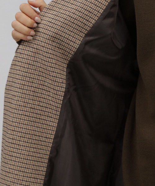 LAKOLE(ラコレ)の「ガンクラブチェックオーバーサイズコート / 296166(チェスターコート・レディース・ブラウン・SMALL/MEDIUM)」の9枚目の写真