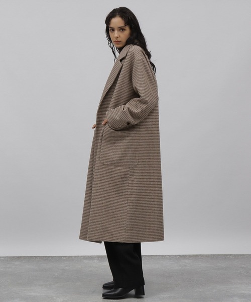 LAKOLE(ラコレ)の「ガンクラブチェックオーバーサイズコート / 296166(チェスターコート・レディース・ブラウン・SMALL/MEDIUM)」の15枚目の写真