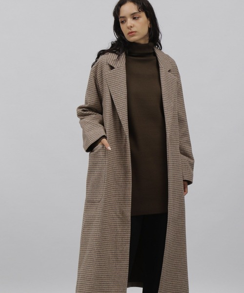 LAKOLE（ラコレ）の「ガンクラブチェックオーバーサイズコート