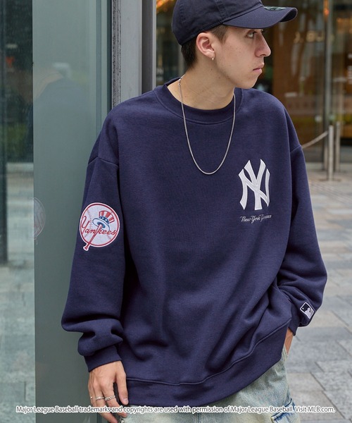 MLB メジャーリーグベースボール スウェット LA オートミール×ネイビー MLB メジャーリーグベースボール スウェット LA オートミール