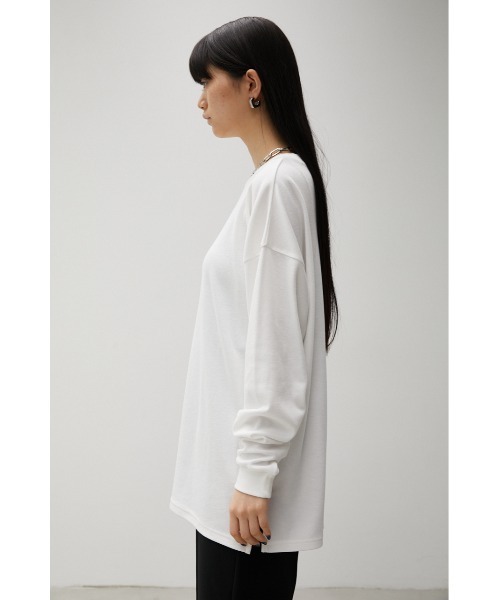 AZUL by moussy（アズールバイマウジー）の「BASIC TOUGH NECK LONG SLEEVE T/ベーシックタフネックロングスリーブTシャツ（Tシャツ/カットソー・レディース・ベージュ/ホワイト/ダークグリーン/ブラック・SMALL/MEDIUM）」の9枚目の写真