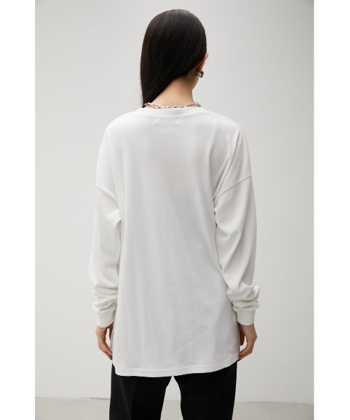 AZUL by moussy（アズールバイマウジー）の「BASIC TOUGH NECK LONG SLEEVE T/ベーシックタフネックロングスリーブTシャツ（Tシャツ/カットソー・レディース・ベージュ/ホワイト/ダークグリーン/ブラック・SMALL/MEDIUM）」の10枚目の写真
