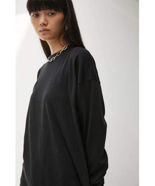 AZUL by moussy（アズールバイマウジー）の「BASIC TOUGH NECK LONG SLEEVE T/ベーシックタフネックロングスリーブTシャツ（Tシャツ/カットソー・レディース・ベージュ/ホワイト/ダークグリーン/ブラック・SMALL/MEDIUM）」の14枚目の写真