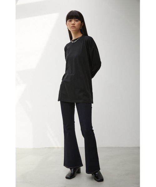 AZUL by moussy（アズールバイマウジー）の「BASIC TOUGH NECK LONG SLEEVE T/ベーシックタフネックロングスリーブTシャツ（Tシャツ/カットソー・レディース・ベージュ/ホワイト/ダークグリーン/ブラック・SMALL/MEDIUM）」の15枚目の写真