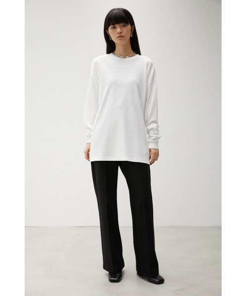 AZUL by moussy（アズールバイマウジー）の「BASIC TOUGH NECK LONG SLEEVE T/ベーシックタフネックロングスリーブTシャツ（Tシャツ/カットソー・レディース・ベージュ/ホワイト/ダークグリーン/ブラック・SMALL/MEDIUM）」の7枚目の写真