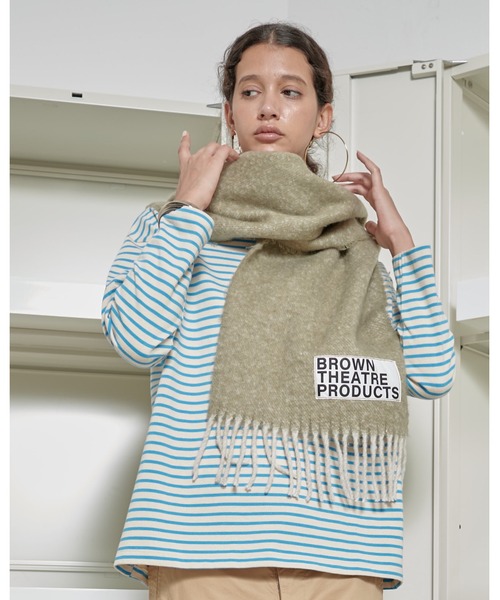 THEATRE PRODUCTS(シアタープロダクツ)の「ブラウンネームストール(ストール/ショール・レディース・ブラック/ベージュ/グリーン/ブルー/イエロー・FREE)」の10枚目の写真