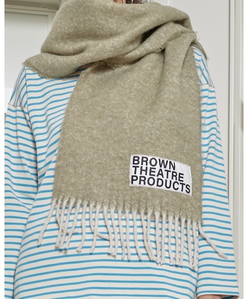THEATRE PRODUCTS(シアタープロダクツ)の「ブラウンネームストール(ストール/ショール・レディース・ブラック/ベージュ/グリーン/ブルー/イエロー・FREE)」の11枚目の写真